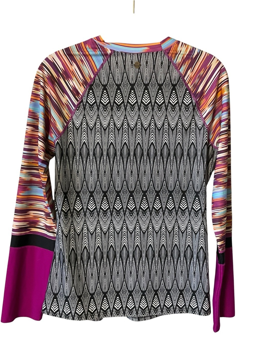Prana Long Sleeve Rash Guard Swim Top Multicolor Print Size Medium - Picture 5 of 9